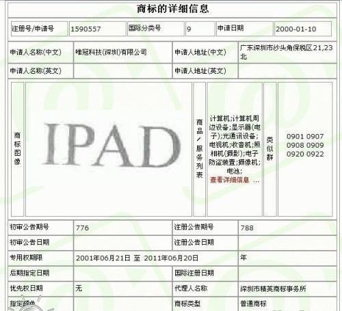 ipad商标